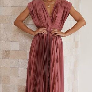 NWOT pink/red rose maxi dress. Brand new without tags.